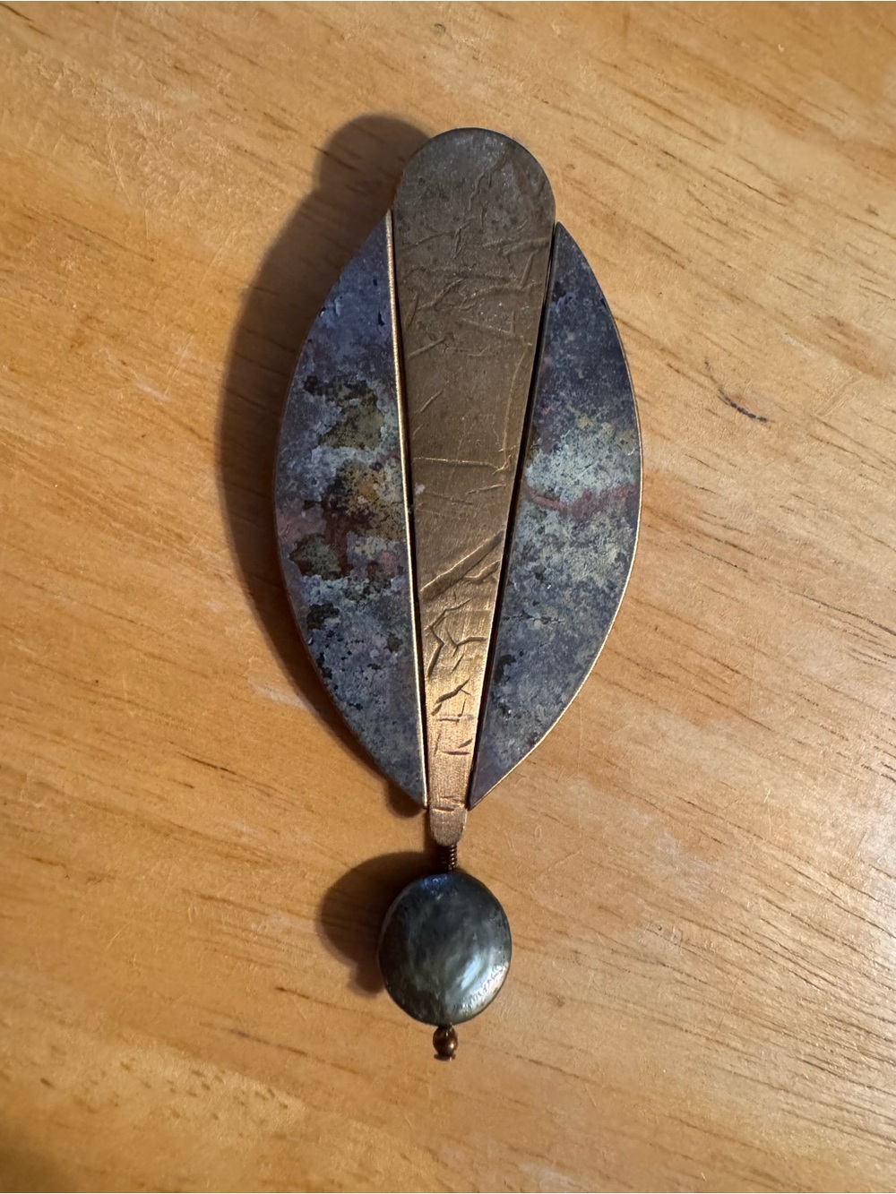 Geometric Unique Layered Multi Tone Brooch